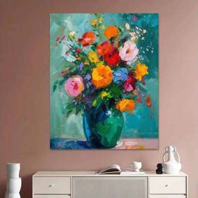 SHEIN 5D DIY Diamond Painting Floral Mosaic Art Set, Landscape Scenery Diamond Art Kits For Home Decor Wall Decoration, Great Gift For Friends In , Christma
