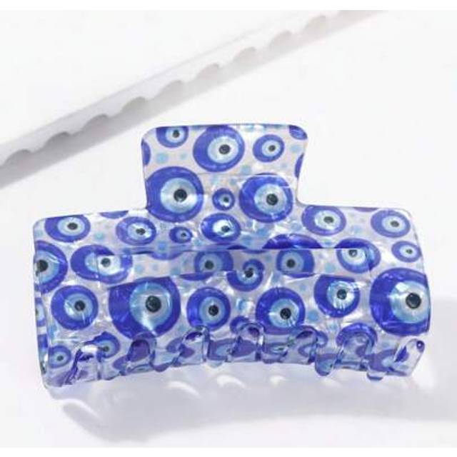 SHEIN Elegant And Cute Vintage Hair Clip, Medium Rectangular, With Evil Eye Print, A Versatile Hair Accessory Suitable For Women And Teenagers, Ideal Holida