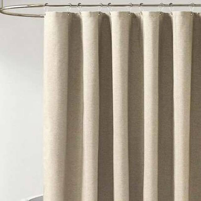 SHEIN 1pc Linen-Like Solid Ivory Polyester Coated Waterproof Anti-Mildew Bathroom Shower Curtain Home Bathroom Decor Summer