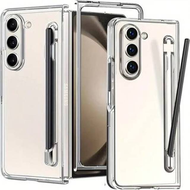 SHEIN Clear High Definition Phone Protective Case With Pen Slot Compatible With Samsung Galaxy Z Fold 6/Fold 5/Fold 7