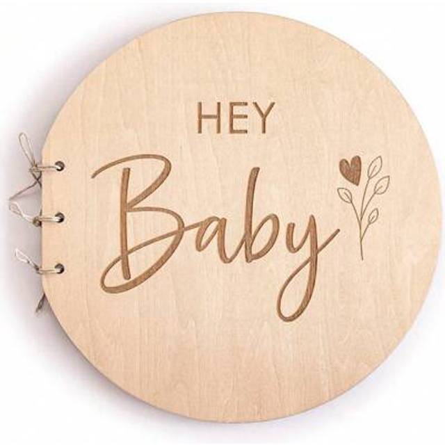 SHEIN Wooden Baby Shower Guest Book 1pc,Baby Shower Games Guestbook Keepsake Memory Book,40 PagesRustic Baby Shower Guest Sign In Book, Baby Shower Games Gu