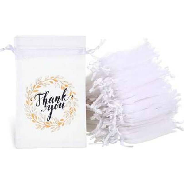 SHEIN 20Pcs, Thank You Bags For Small Jewelry Present With Drawstring, 4 X 6 Mesh Wedding Party Favor Bags For Sachet, Candy, Soap, Makeup Organza Tulle Fav