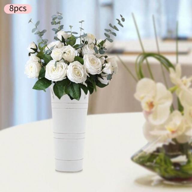 Miumaeov 8pcs Tin Bucket Vase Vintage Old Bucket Flower Arrangement Decorative Home Decoration Flower Shop Flower Bucket Umbrella Storage Bottle