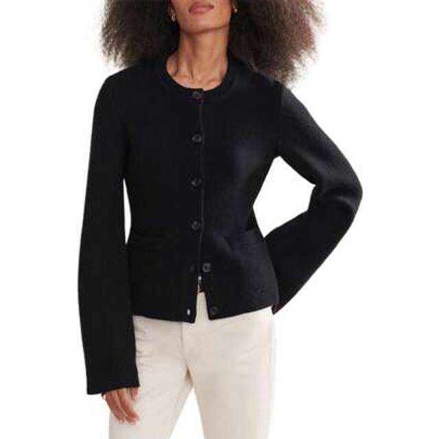 SHEIN Women&#39;s Solid Color Cardigan Long Sleeve Crew Neck Button Down Sweater Knit Tops With Pockets