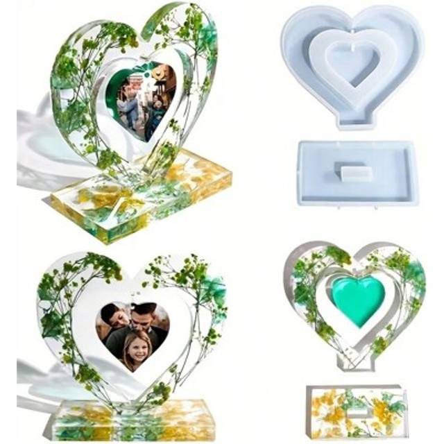 SHEIN DIY Crystal Epoxy Resin Mold Love Photo Frame Silicone Mold