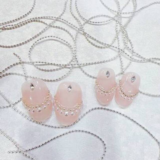 SHEIN 1m DIY Nail Art Ultra-Thin 0.8mm Silver Copper Bead Chain, Holiday Gift