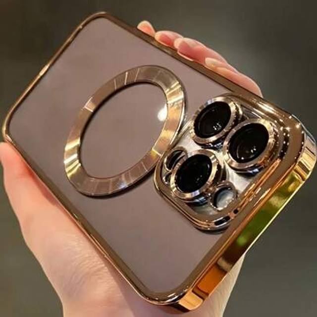 SHEIN 1pc Minimalist Plating Clear Wireless Charge Phone Case Compatible With Iphone 16 15 14 13 12 11 Pro Max Plus X XS XR 7 8 Electroplated Camera Film TP