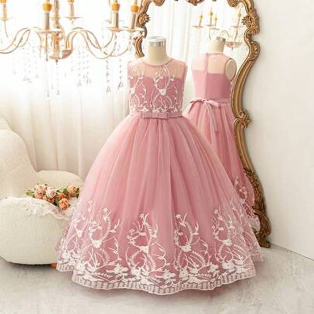 SHEIN Girls Mesh Sleeveless Fashionable Summer Dresses Are Suitable For Flower Girl Weddings, Birthday Parties, Stage Performances, Hosts And Other Importan