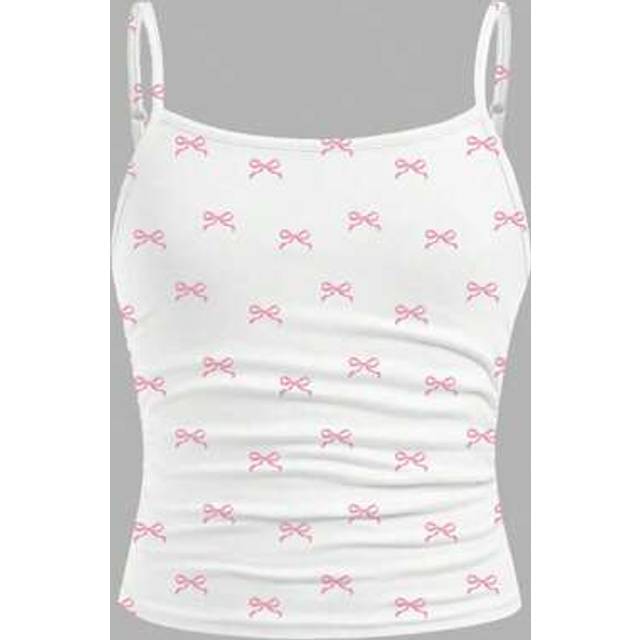 SHEIN Mini Bowknot Ballerina Style Tank Top, Fitted Casual Sporty Camisole For Tween Girls