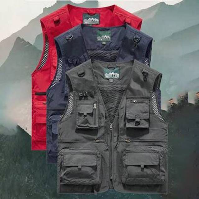 SHEIN Men&#39;s Lightweight Outdoor Multi-Pocket Tactical Vest, Spring/Autumn
