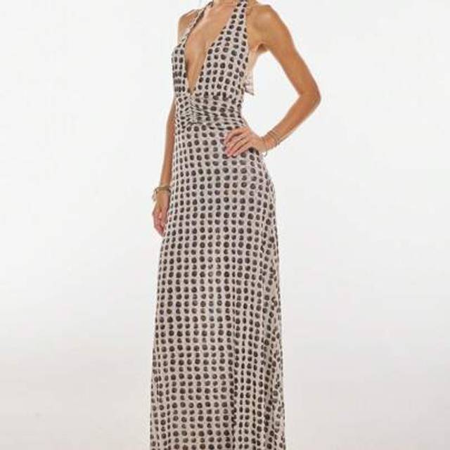 SHEIN Women Long Dress, Sleeveless Halter Dress Backless Flower/Dots Print Summer Cocktail Dress