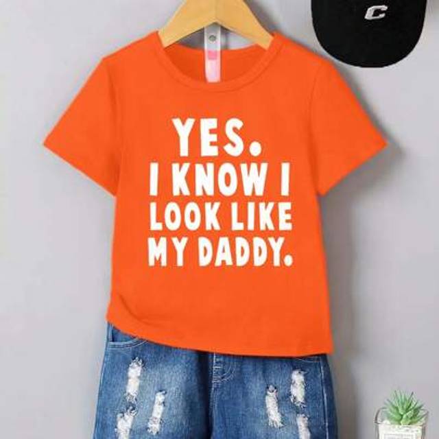 SHEIN Baby Boy Casual Fashion Comfortable Minimalist Letter Slogan Graphic Short Sleeve Crew Neck T-Shirt, Summer