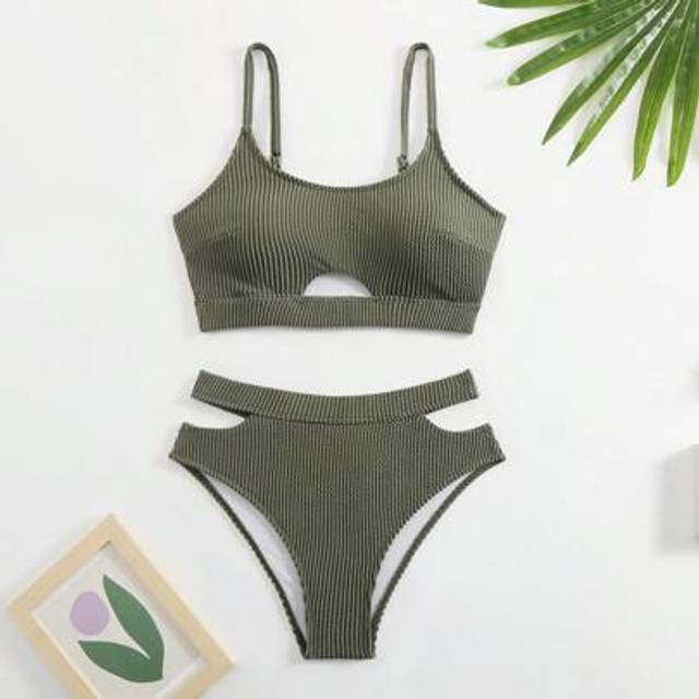 SHEIN Hollow Out Bikini Set, Two-Piece Swimwear For Beach/Vacation