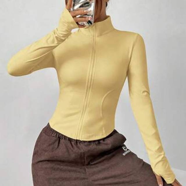 SHEIN Women Casual Pale Yellow Knitted Cardigan,Butter Yellow
