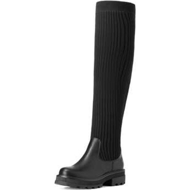 SHEIN Womens Over The Knee Boots Thigh High Boots With Knitted Shaft Durable Fashion Boots