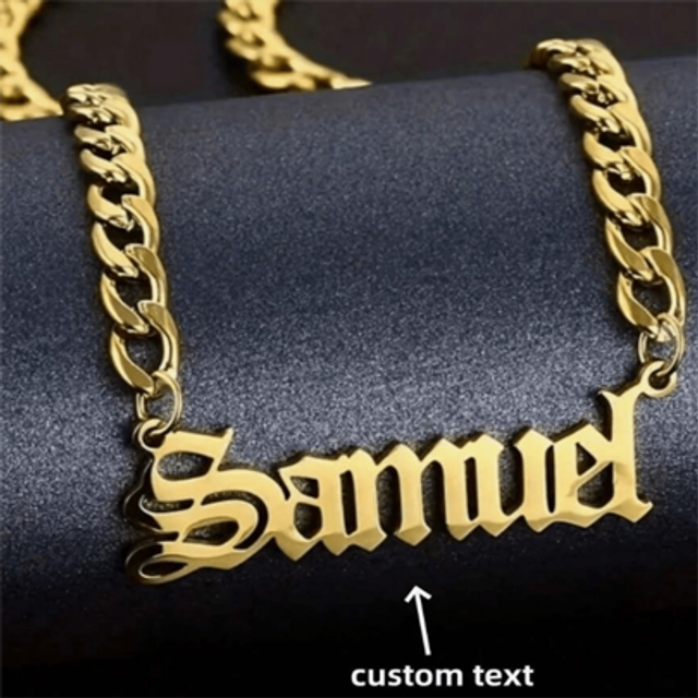 SHEIN 1pc Gold Silver Rose Gold Customized English Letter Name Chain Necklace, Adjustable Necklace Christmas Gift Valentine Gift Birthday Gift,Gold,Stylish,