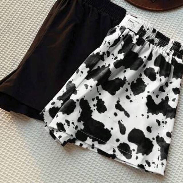 Comfortcana Multi-Pack Music Festival Summer Cow Print Loose Shorts Animal Print Shorts