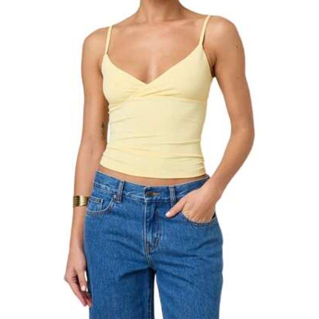 SHEIN Women&#39;s Summer Cropped Cami Tops Sleeveless Open Back V Neck Solid Color /Printing Tank Tops For Daily