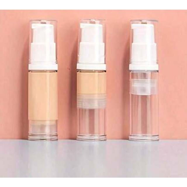 SHEIN 1set 3pcs Vacuum Pump Liquid Foundation Bottles 5ml/10ml/15ml, Travel-Friendly Lotion Dispenser Containers With Vacuum Pump - Suitable For Creams & Wa