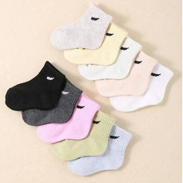 SHEIN 10 Pairs Of Baby Neutral Leisure Sports Socks Simple All-In-One Male And Female Babies Can Wear Baby Socks,Baby Socks , Newborn Socks ,Toddler Socks ,