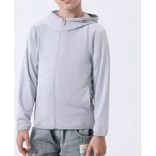 SHEIN Tween Boys&#39; Lightweight Sun Protection Shirt Zipper Up Sports An-Ti UV Jacket, Suitable For Running Outdoor Sunscreen Jacket