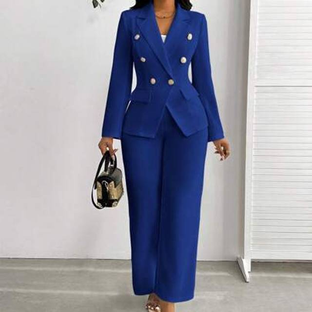 SHEIN Four Seasons Business Casual Woman Office Daily Casual Business Wedding Guest Two Pieces Set Women White Suit Women Suit Sets