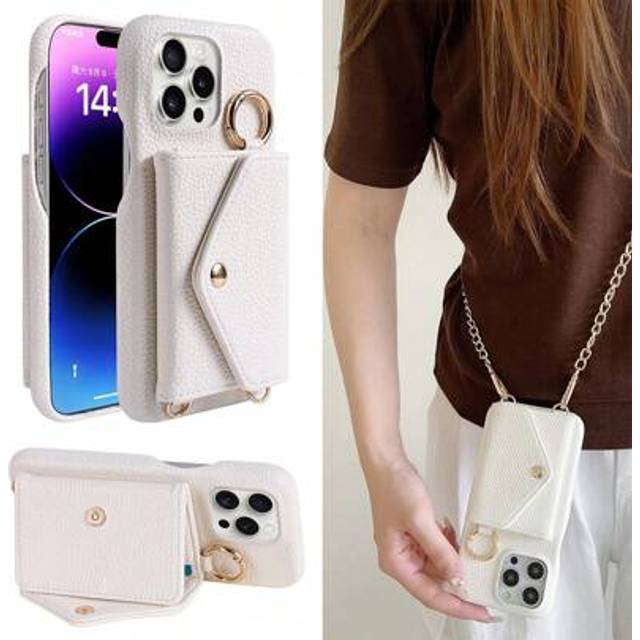 SHEIN Luxury High-End PU Leather Wallet Case With Metal Chain Crossbody Bag For I Phone 16 15 14 Plus 13 12 11 Pro Max Card Holder For Sam Sung Galaxy S25 S