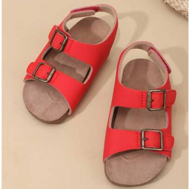 SHEIN 2025 Summer New Fashion Versatile Boys Girls PU Leather Strap Design Roman Sandals, Soft Breathable Foot Protection Anti-Slip Lightweight Casual Sanda