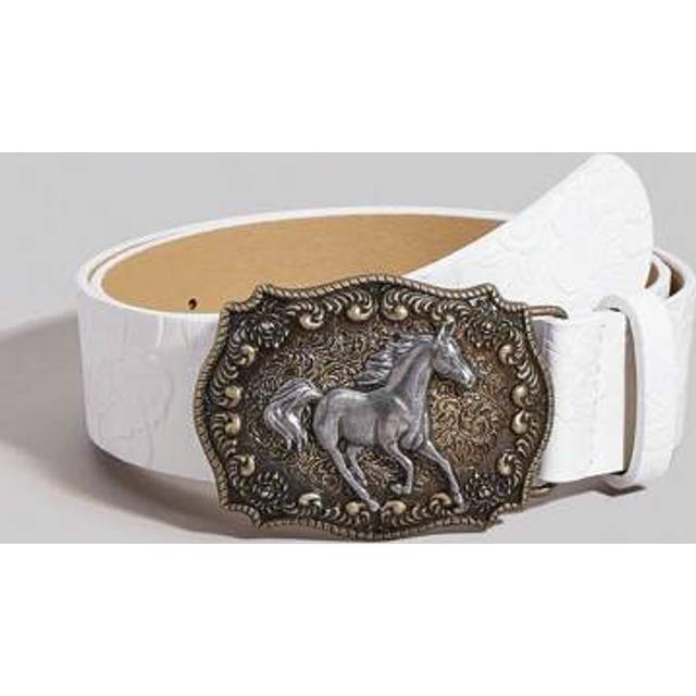 SHEIN 1pc Unisex Vintage Western Style Animal Buckle Embossed PU Leather Belt, Fashion Versatile Accessory For Jeans, Dresses, Suitable For All Seasons