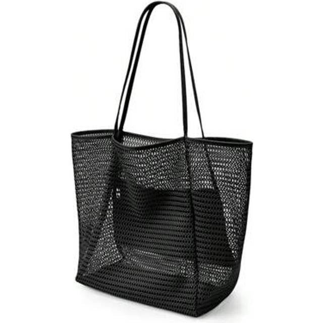 SHEIN Folding Beach Bag Mesh Handheld Summer Beach Bag Suitable For Travel