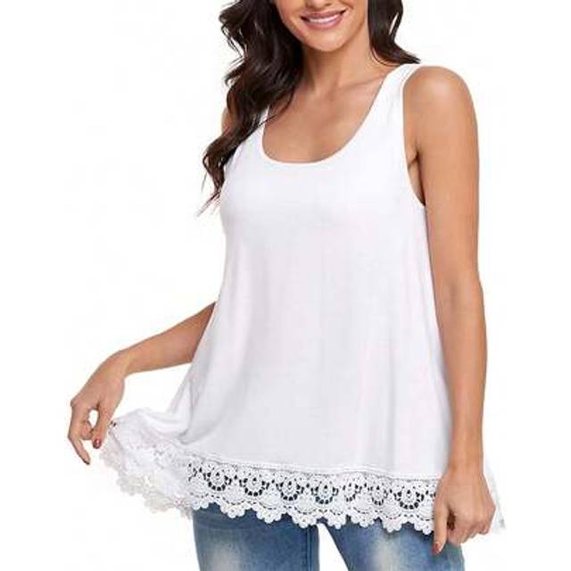 SHEIN 2 In 1 Built In Bra Women Cami Camisole Plus Size Casual Loose Fit Vest Push Up Tank Top Summer Flowy Swing Blouse Wide Shoulder Strap Shelf Bra Padde