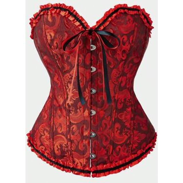 SHEIN Corset With Patterned Vintage Inspired Tight And Lifting Bust Shaping Corset Top