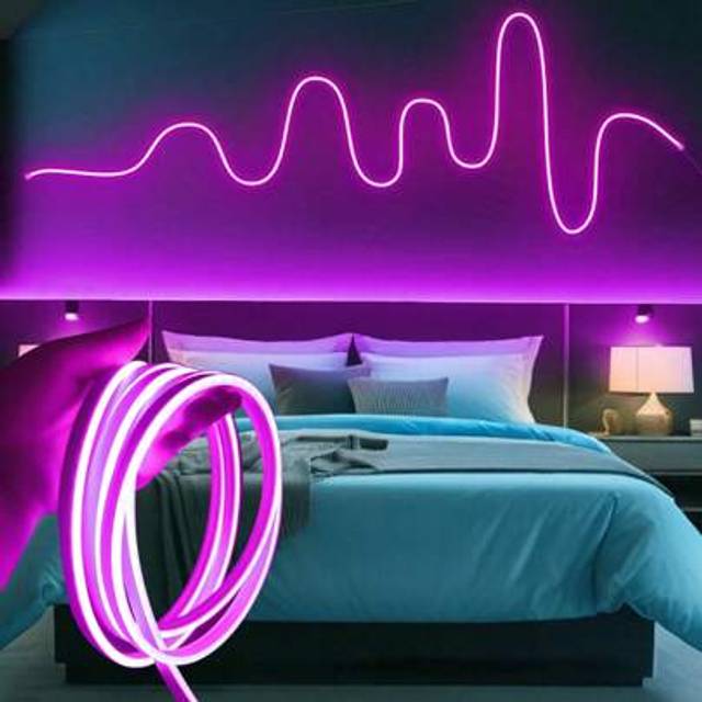 SHEIN 1m/2m/3 Meters/4m/5m USB Powered Neon LED Strip Lights, Dimmable Flexible Tube Lights For Home, Makeup Mirror, Bathroom, Party, Terrace, Car Decoratio