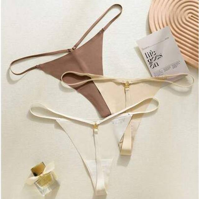 SHEIN 5PCS Women&#39;s Low Waist Strappy Daring Underwear Sexy Thong Lingerie Minimalist G-String Panties