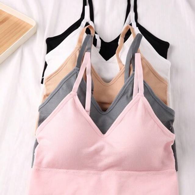 SHEIN 5pcs High Support V Neck Soft Comfortable Breathable Seamless Sports Bra