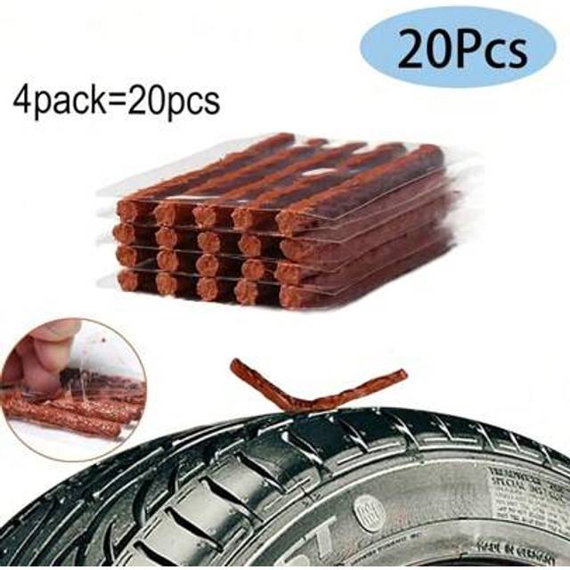 SHEIN 20Pcs Car Motorcycle Cold Repair Vacuum Tire Tire Repair Strip, Tire Repair Kit Rubber Tire Plugs Strings Tire Puncture Repair Tool