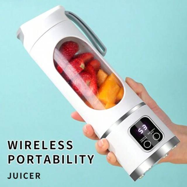 SHEIN 1500mAh USB Rechargeable Portable Milkshake Blender With LED Display, 12 Blades - Small Juice Blender For Instant Nutrition