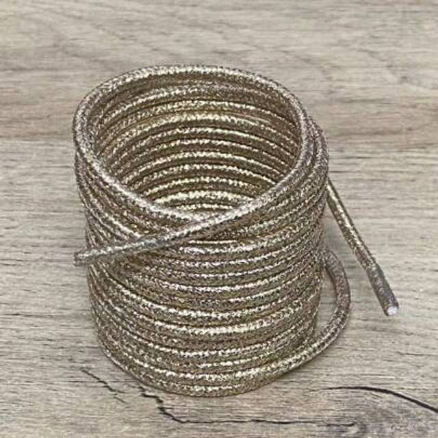 SHEIN Personalized Round Shoelaces, Shiny Rose Gold Color, Suitable For Unisex Canvas Shoes, Athletic Sneakers, Ins Style, White, Silver