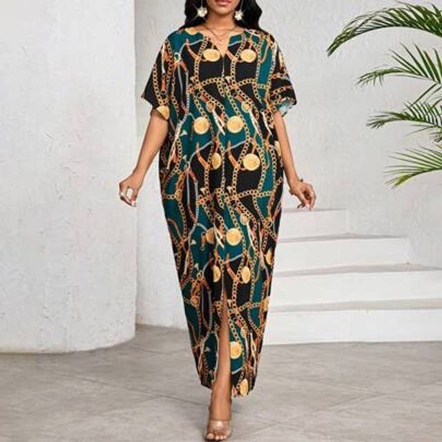 SHEIN Spring And Summer Casual Elegant Boho Modest Vintage Printing Dress Birthday&Event Dresses /Office Dresses /Church Dresses/Wedding Dresses /Holiday Dr