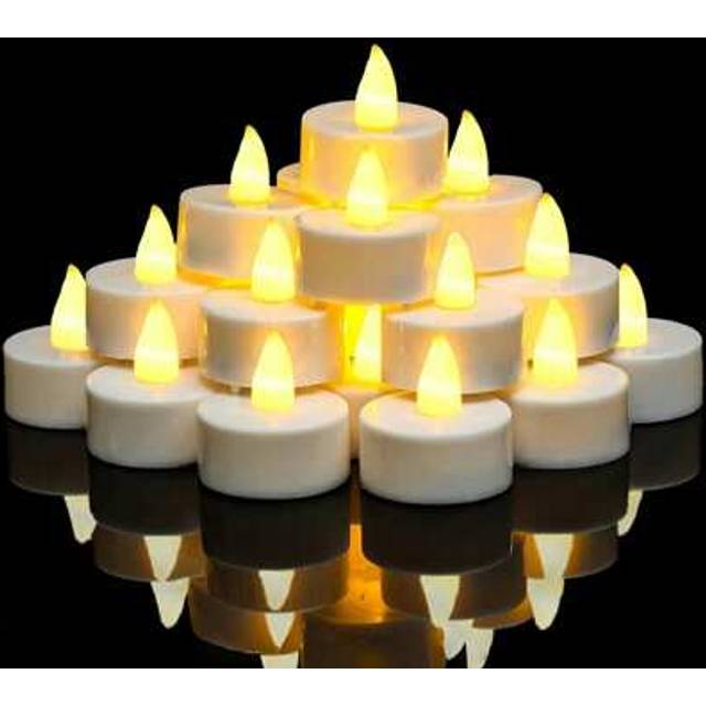 SHEIN 6/12/24pcs Battery Powered LED Electronic Tealight Candles, Flameless Tea Light Candles For Wishing, Romantic Decoration, Suitable For Birthday, Party