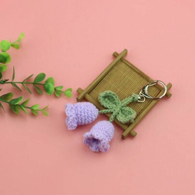 SHEIN Handmade Crochet Lilac Flower Pendant Keychain Accessory Keychain Accessories Key Chains For Women