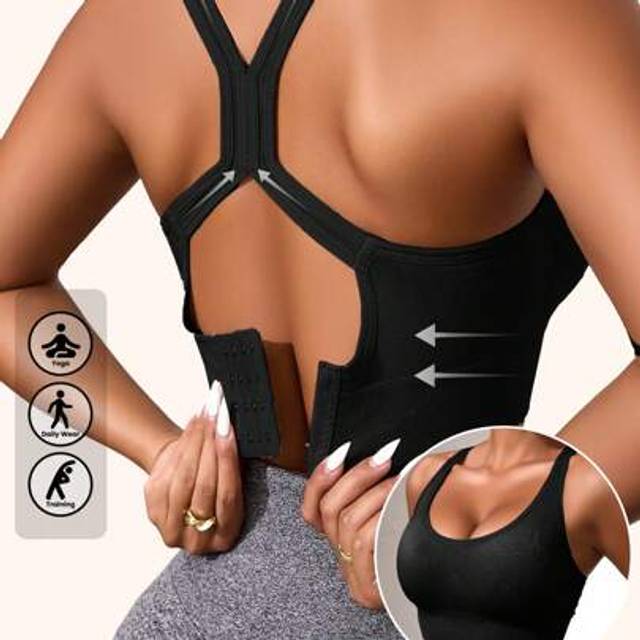 SHEIN Seamless Shockproof Sports Bra, Lightweight & Breathable For Running, Back Beauty, Support And Wireless, Bra For Women Underwear Comfy Lingerie Sports
