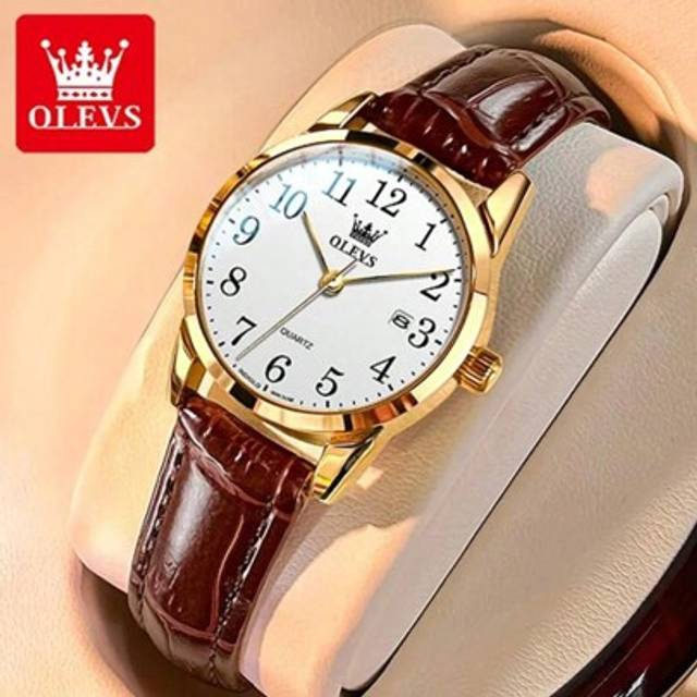 SHEIN OLEVS Brand Women&#39;s Quartz Watch Luxury Business Waterproof Leather Strap Elegant Dating Women&#39;s Clock Ladies Valentine&#39;s Day Gifts For Lovers
