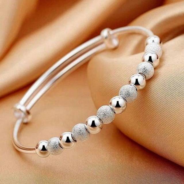 SHEIN Silver Plated Charms Luxury Beads Bracelets Bangles Cute For Women Fashion Party Wedding Jewelry Adjustable