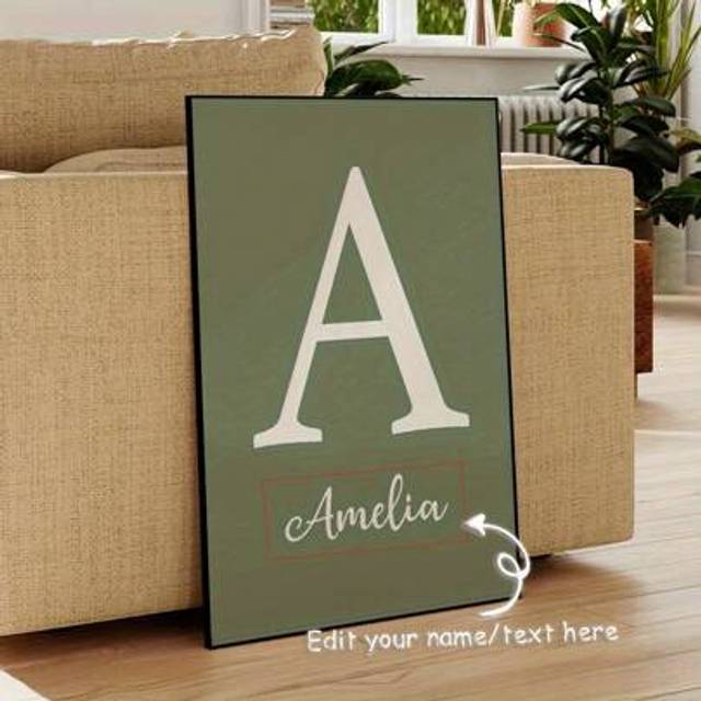 SHEIN 1/3pcs Custom Personalized Name Canvas Poster, Art Decor, Classic & Modern Style, Cartoon Grid Print, Unframed Gift For Home Office, Living Room, Bedr