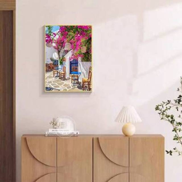 SHEIN 1pc DIY Diamond Painting - Floral Garden, Full Drill, 11.8*15.7in, Home Decor
