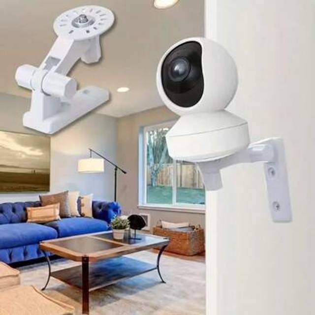 SHEIN 1pc/2pcs CCTV Surveillance Camera Wall Mount Bracket, Universal Indoor Smart Ball Camera Ceiling/Wall Hung Bracket, Rotates 360 Degrees, No Drilling R