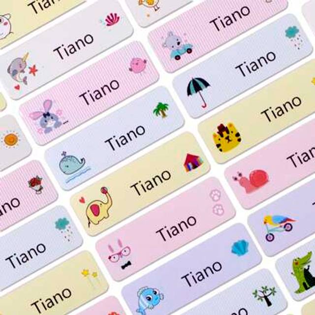 SHEIN 100pcs Personalized Name Labels, Small Custom Name Stickers - Waterproof Name Labels, Customized Stationery Stickers, Kindergarten Supplies, Personali