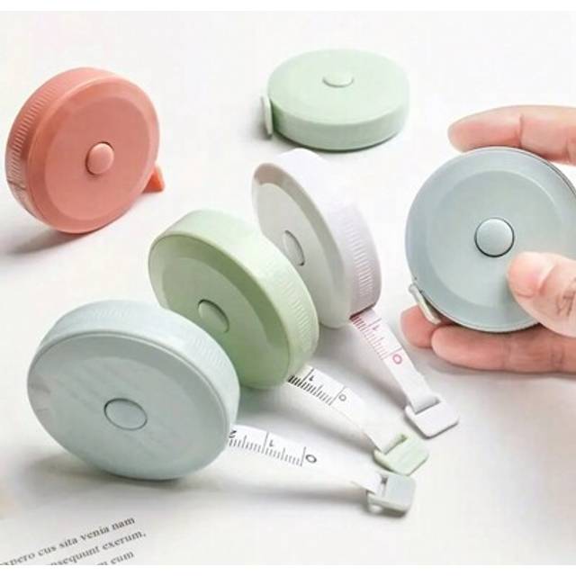 SHEIN 1pc Soft Tape Measure Retractable Measurement Body Fabric Sewing Tailor Cloth Knitting Craft Weight Loss Measurement Retractable Black Double Sided Ta