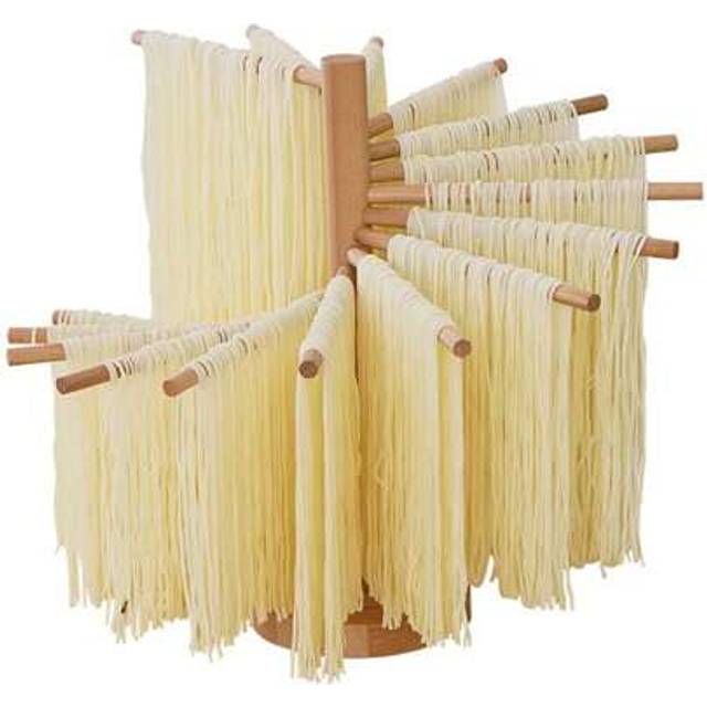 SHEIN Collapsible Pasta Drying Rack Wooden Spaghetti Stand Dryer With 16 Suspension Rods Homemade Fresh Noodle Hanger Easy Storage And Quick Set-Up Hanging